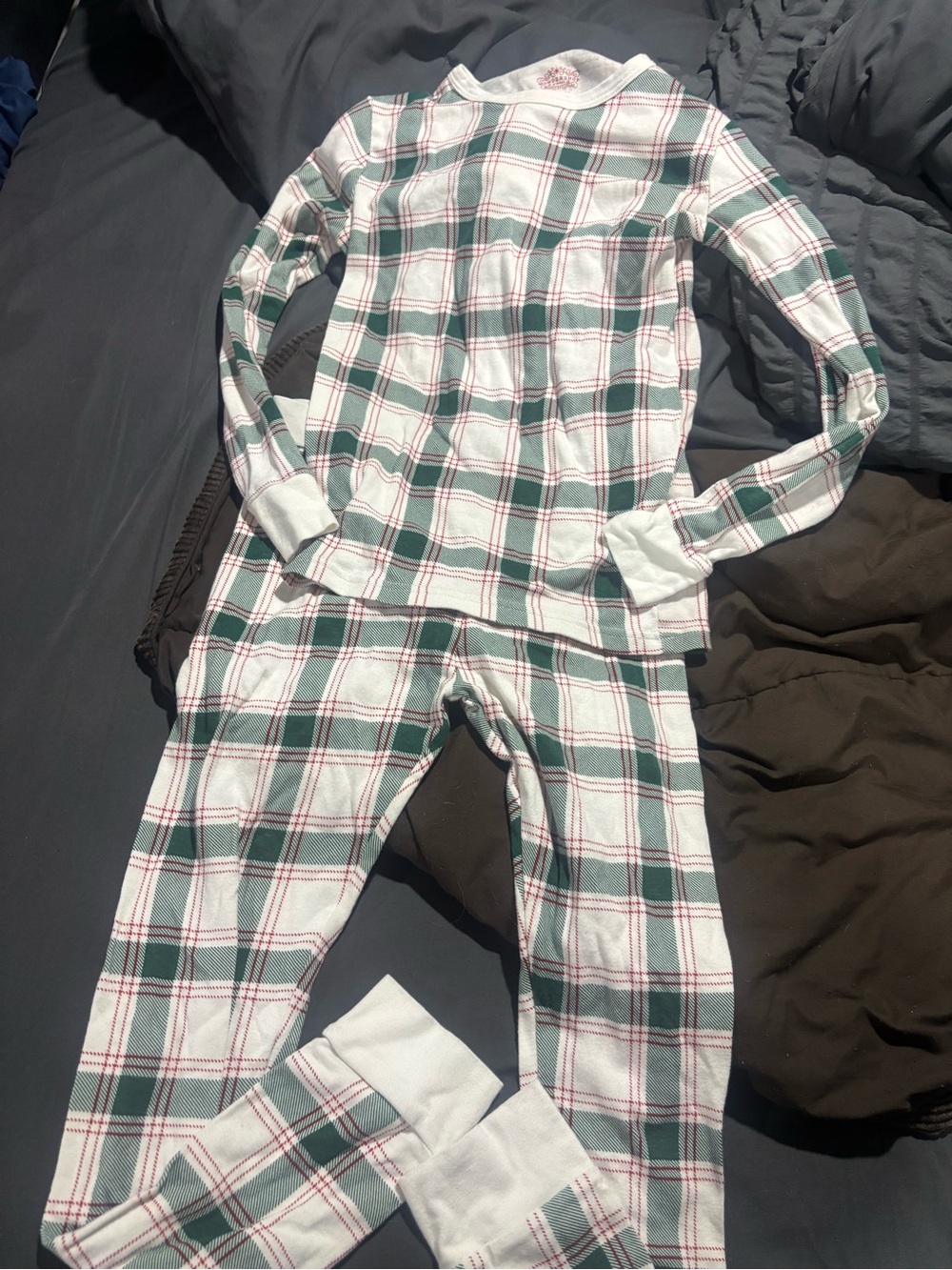 Wondershop Kids Plaid Pajama Set - Green, White & Red